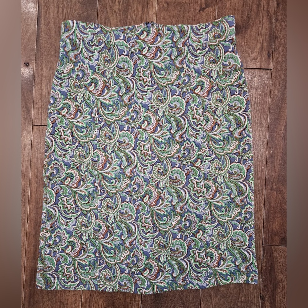 Anthropologie Maeve Pencil skirt size small green, blue, brown, white
